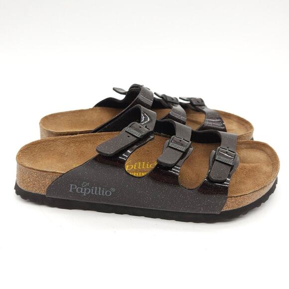 Birkenstock Papillio (Womens US 6) Florida Slide Sandals Metallic Purple 3 Strap - Picture 5 of 9